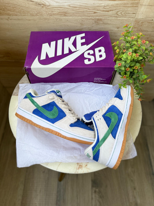 Nike SB Dunk Low โ Beige Blue Green Suede Skate Sneakers
