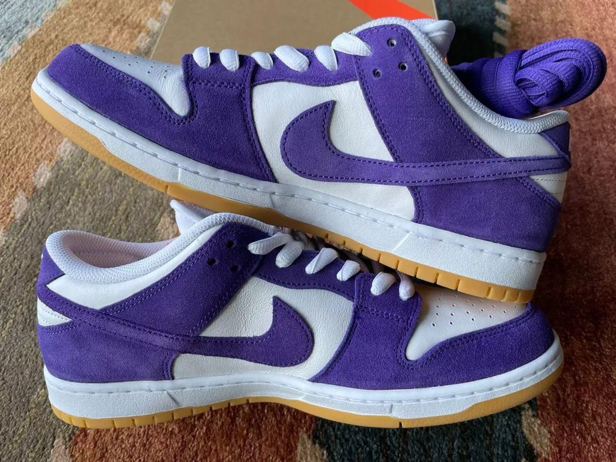 π Nike SB Dunk Low β Purple Suede with White Leather & Gum Sole