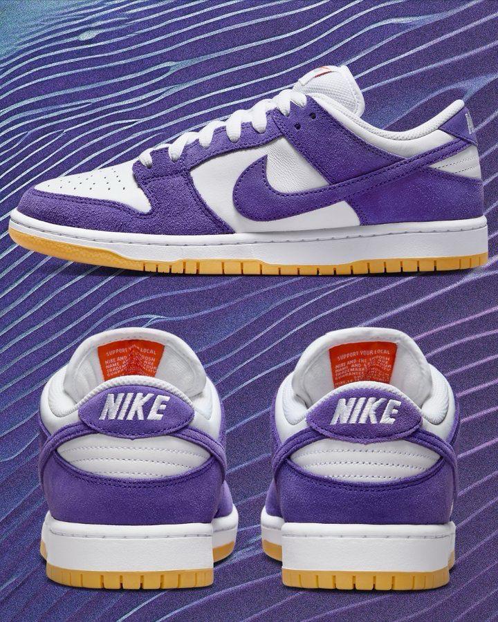 π Nike SB Dunk Low β Purple Suede with White Leather & Gum Sole