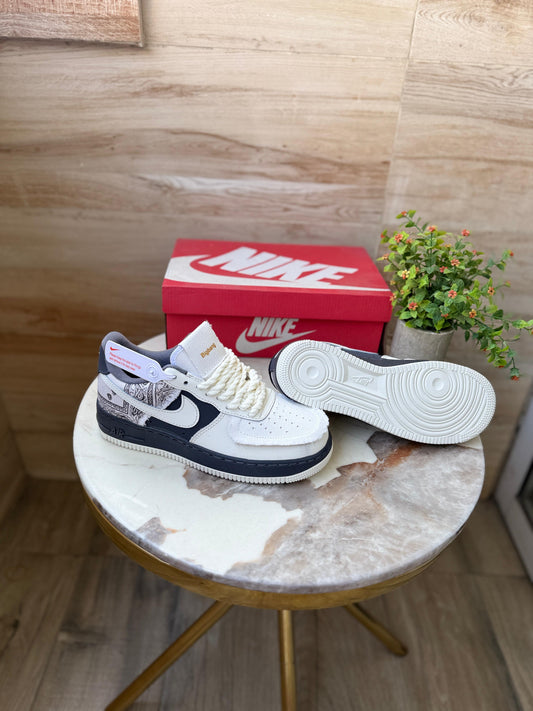Nike Air Force 1 Low Premium - Grey & White Paisley Edition