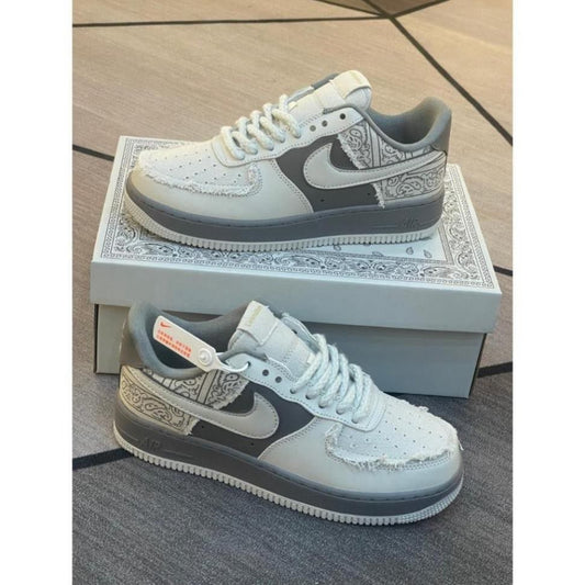 Nike Air Force 1 Low Premium - Grey & White Paisley Edition