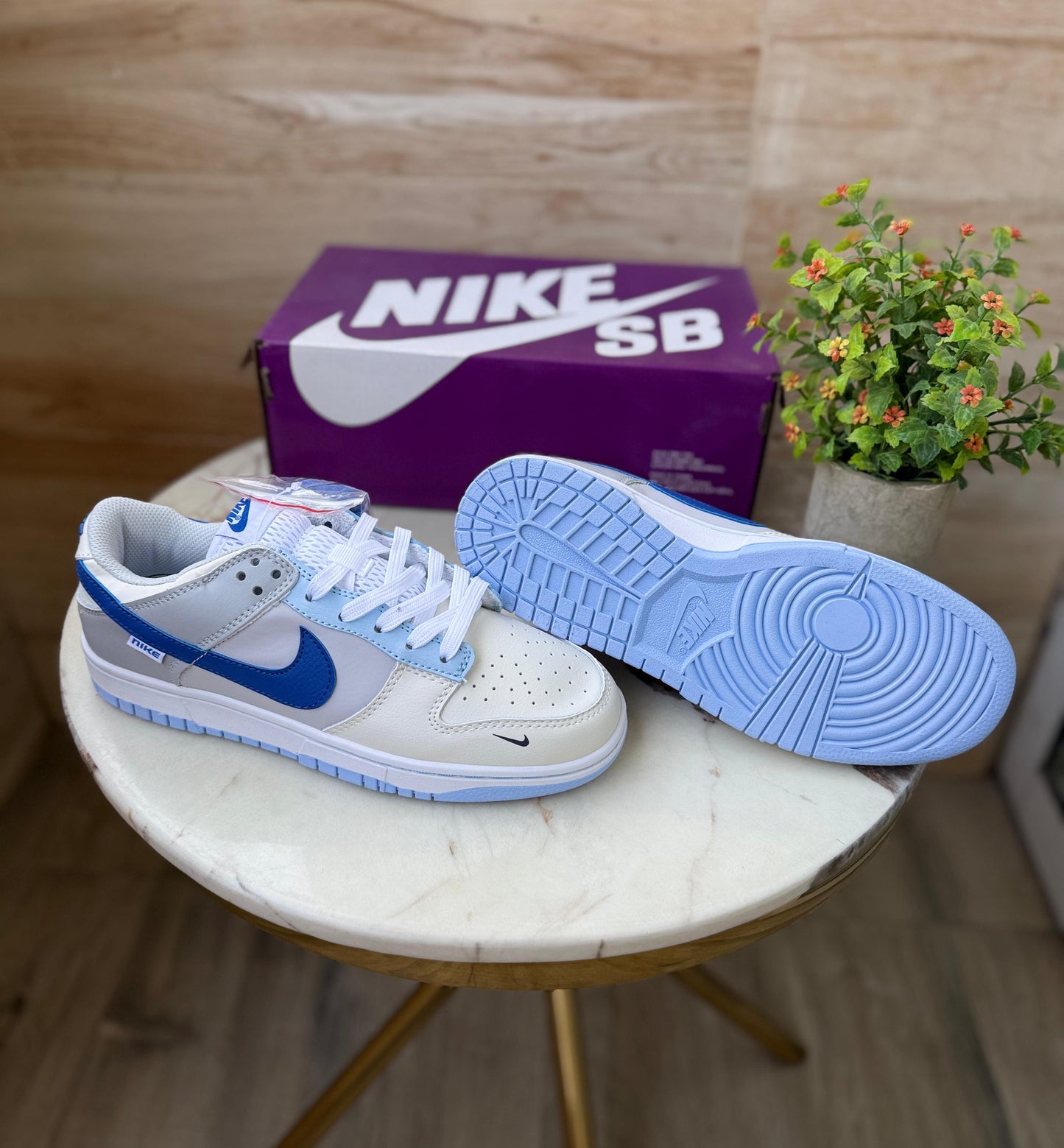 Nike SB Dunk Low β White & Blue Skateboarding Sneakers