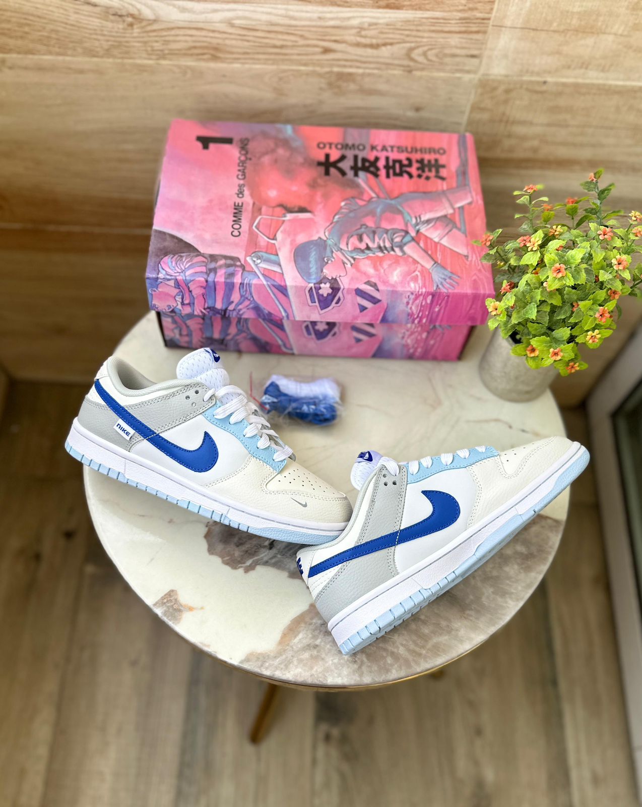 Nike SB Dunk Low β White & Blue Skateboarding Sneakers