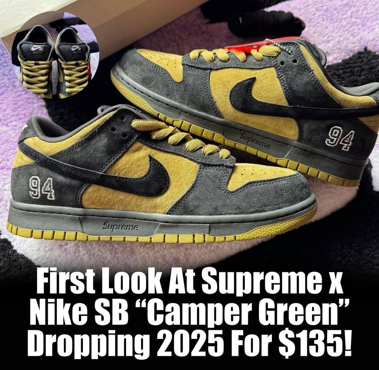 Supreme x Nike SB Dunk Low "Camper Green" – 2025 Release
