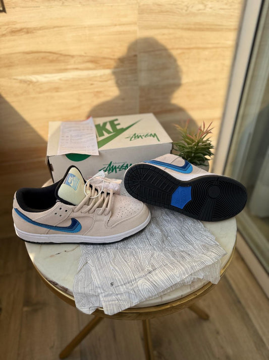 โ
 Premium Nike SB Dunk Low โ Grey & Black (Stรผssy Edition)